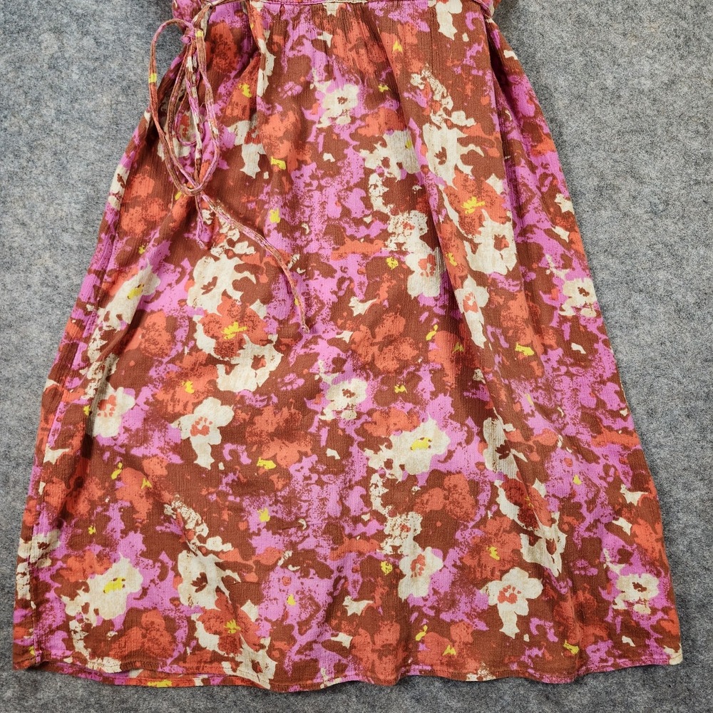 Eddie Bauer‎ A-line Dress Women P12 Pink Orange Cap Sleeve Beachy Boho Floral - Picture 9 of 12